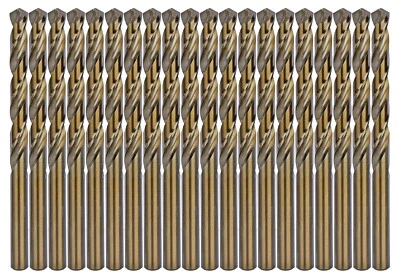 MAX-CRAFT HSS Cobalt Drill Bit 1/8" M35 Jobber Length Steel Metal Twist Drill Bits-20Pcs