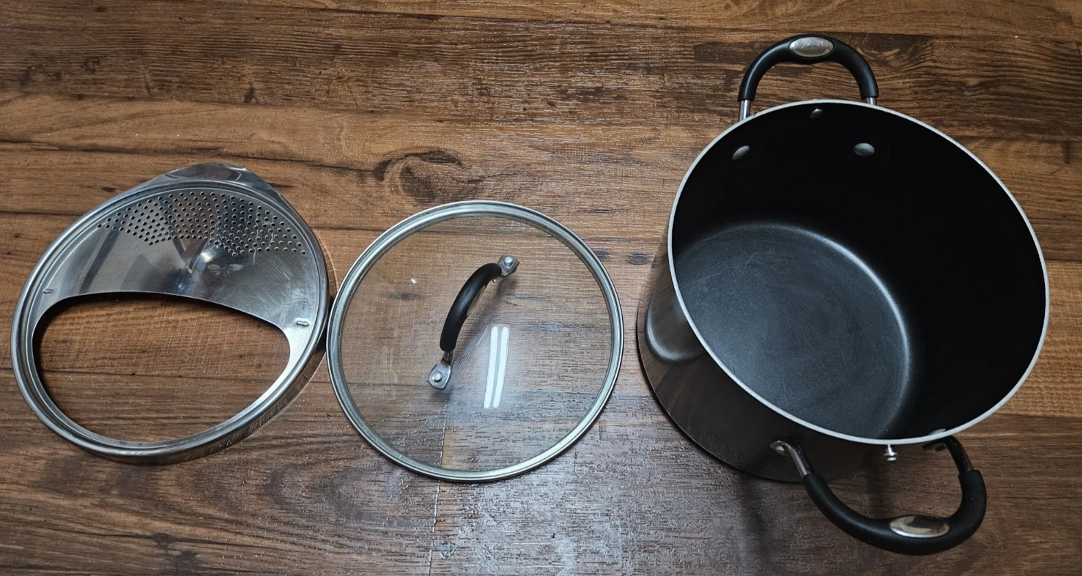 Tramontina Lock-N-Drain Aluminum 6 Quart Covered Stock Pot, 3 Count