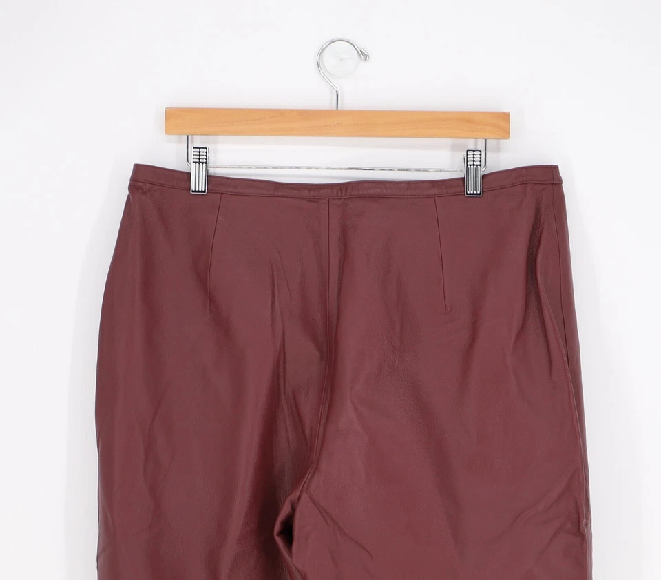 Pantalones de cuero borgoña para mujer Y2K Newport NEWS talla 16W de colección nuevos con etiquetas Foto 4 de 4