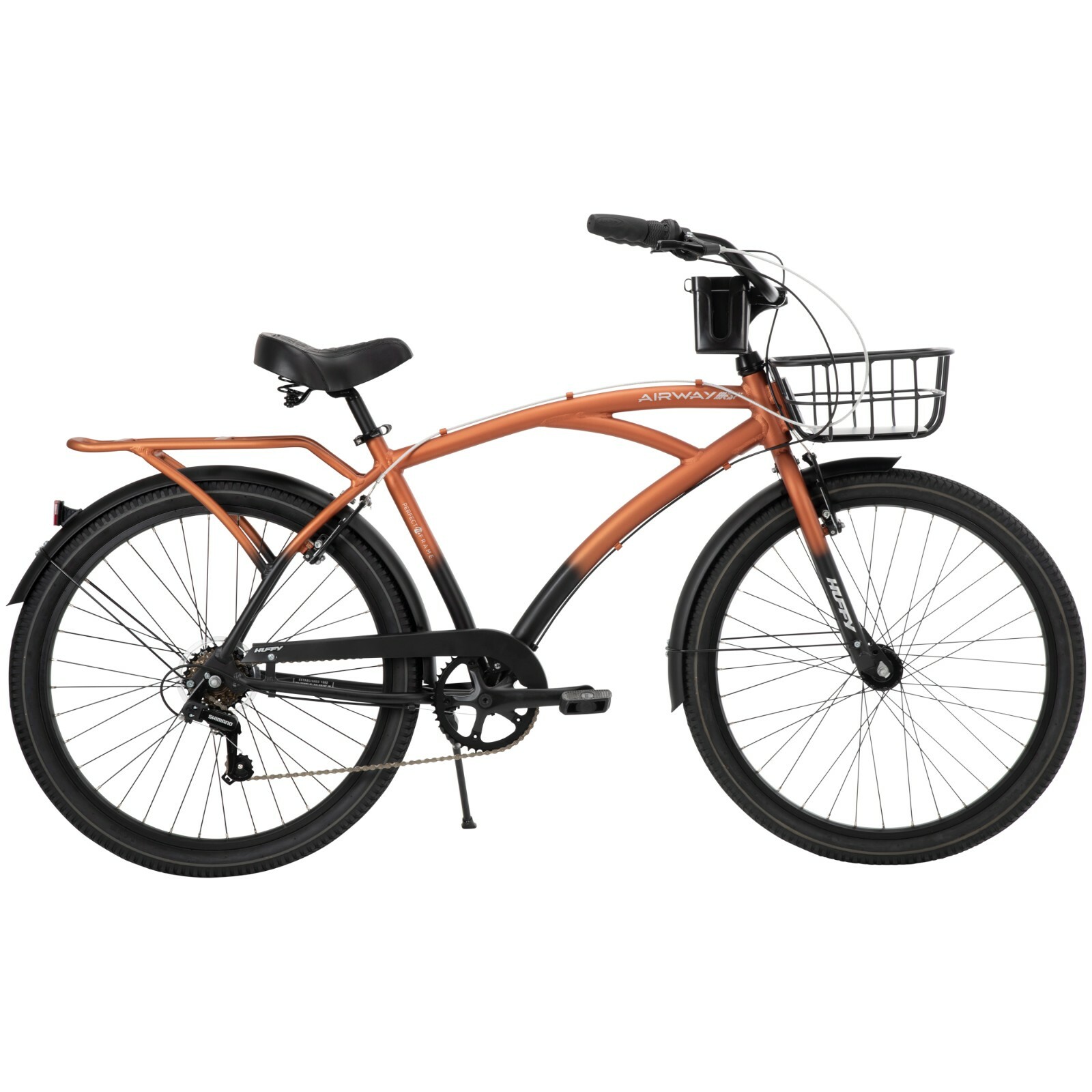 Huffy Airway 26 Inch Men's 6 Speed Cruiser Bike - Aluminum Frame - Copper/Black