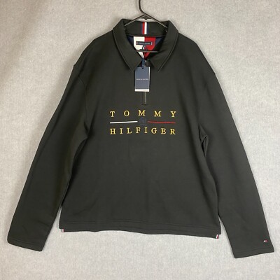 Tommy Hilfiger Jumper Mens XXL Black Icon Crest Mock Neck