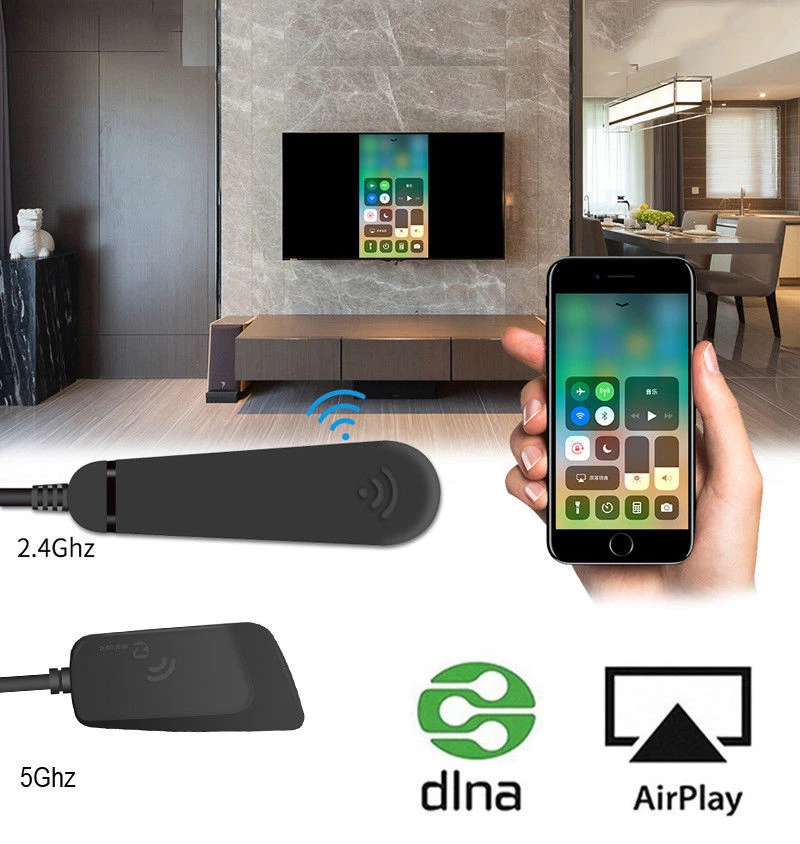 4K 5G WiFi Display Dongle HDTV HDMI Cable Adapter to TV for iPhone IOS Android - Image 4 of 4