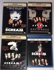 SCREAM 1 2 3 DVD 4 Bluray COLLECTOR HORROR CLASSIC BUNDLE GHOSTFACE SLASHER OOP
