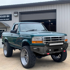 For 1992-1996 Ford Bronco Steel Front Bumper Wled Lightsd-rings