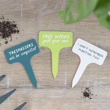 Funny Garden Plant Markers, Mini Sign Plaque Stake Dark Humour Gardening Weeds