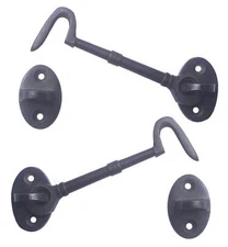 NDC Antique Style Cabin Barn Door Gate Hooks 2 Pack Vintage Hardware Design