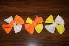 New Set of 6 Halloween Candy Corn Handmade Knotted Fleece Cat Toys FREE S/H BCR