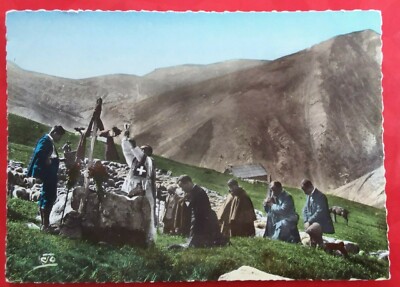 CPSM 74 RELIGIOUS ALPS ×× THE MASS OF THE SHEPHERDS IN HTES MOUNTAIN BEE ED VF 