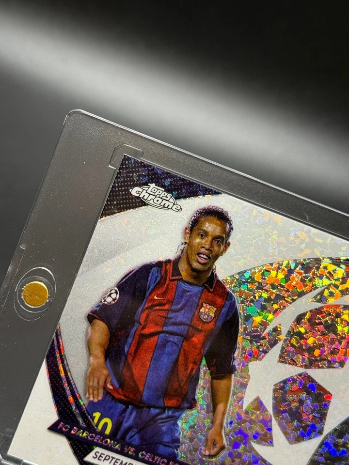 Ronaldinho 2023-24 Topps Chrome UCC Starball Debut Speckle Refractor Barcelona - Image 3 of 4