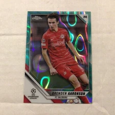 Brenden Aaronson Aqua Lava Refractor  Salzburg 2021-22 Topps Chrome UEFA