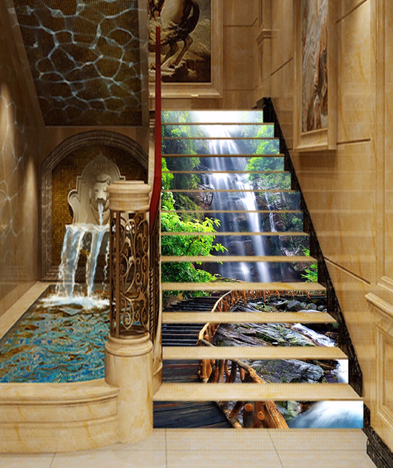 3d Wooden Road 857 Stair Risers Decoration Decoration Decoration - 