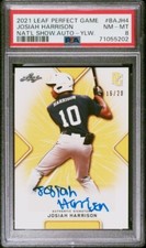 2021 Perfect Game AUTO Yellow 16/20 JOSIAH HARRISON Chesterfield Virginia PSA 8