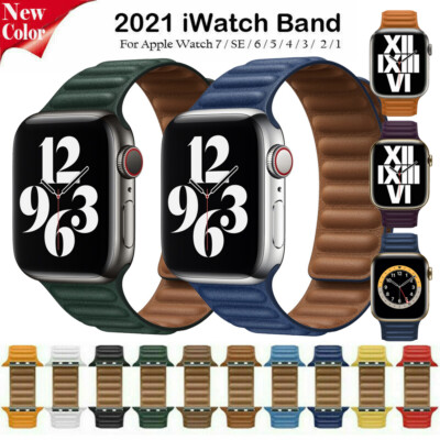 Lederarmband Solo Loop Magnet für Apple Watch Armband Serie 9 8 7 6 5 4 3 Ultra