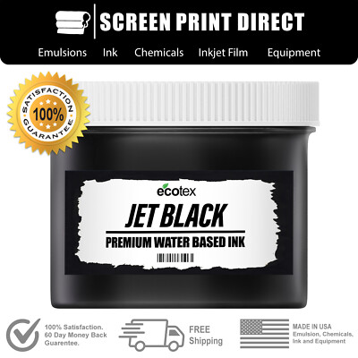 Ecotex  Jet Black Water Based Ready to Use Ink for Screen Printing Quart 32 oz