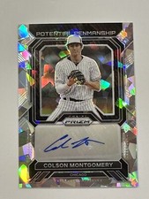 2023 Prizm Colson Montgomery Potential Penmanship Silver Prizm Cracked Ice Auto