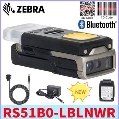 Zebra RS5100 RS51B0-LBLNWR Bluetooth 2D Bildgerät Tragbarer Ring Barcode Scanner