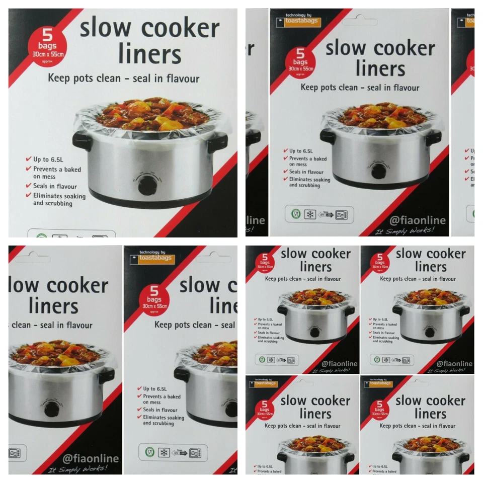 TOASTABAGS Slow Cooker Liners by toastabag Cooking Bags Round & Oval Cookers 5 10 15 20 25