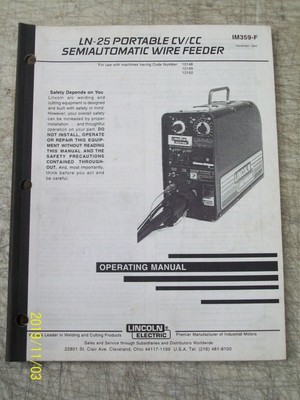 Lincoln Electric Ln 25 Wire Feeder Operator S Manual Welding Im620