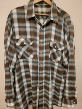 Vintage 1960s 70s Sears Shadow Plaid Shirt