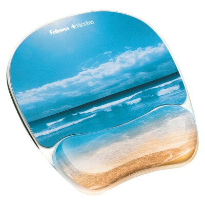 Fellowes Foto Microban Gel Maus Pad mit Handgelenk Rest - Sandy Beach