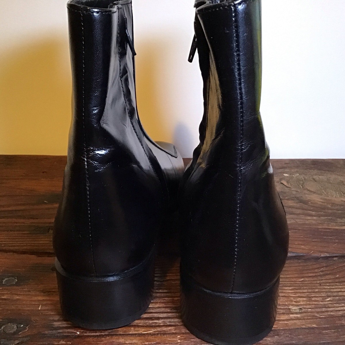 Florsheim Men's Duke Bike Toe Zipper Boot Black Size 10E Leather