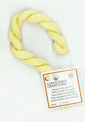 Silk Hand-Dyed Thread 30 Yd Conjoined Creations MD Yellow 544L Cross Stitch