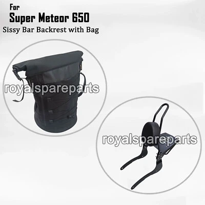 Adapté Pour Royal Enfield Super Meteor 650 Sissy Barre Dossier Avec Panier Sac - Photo 1/4