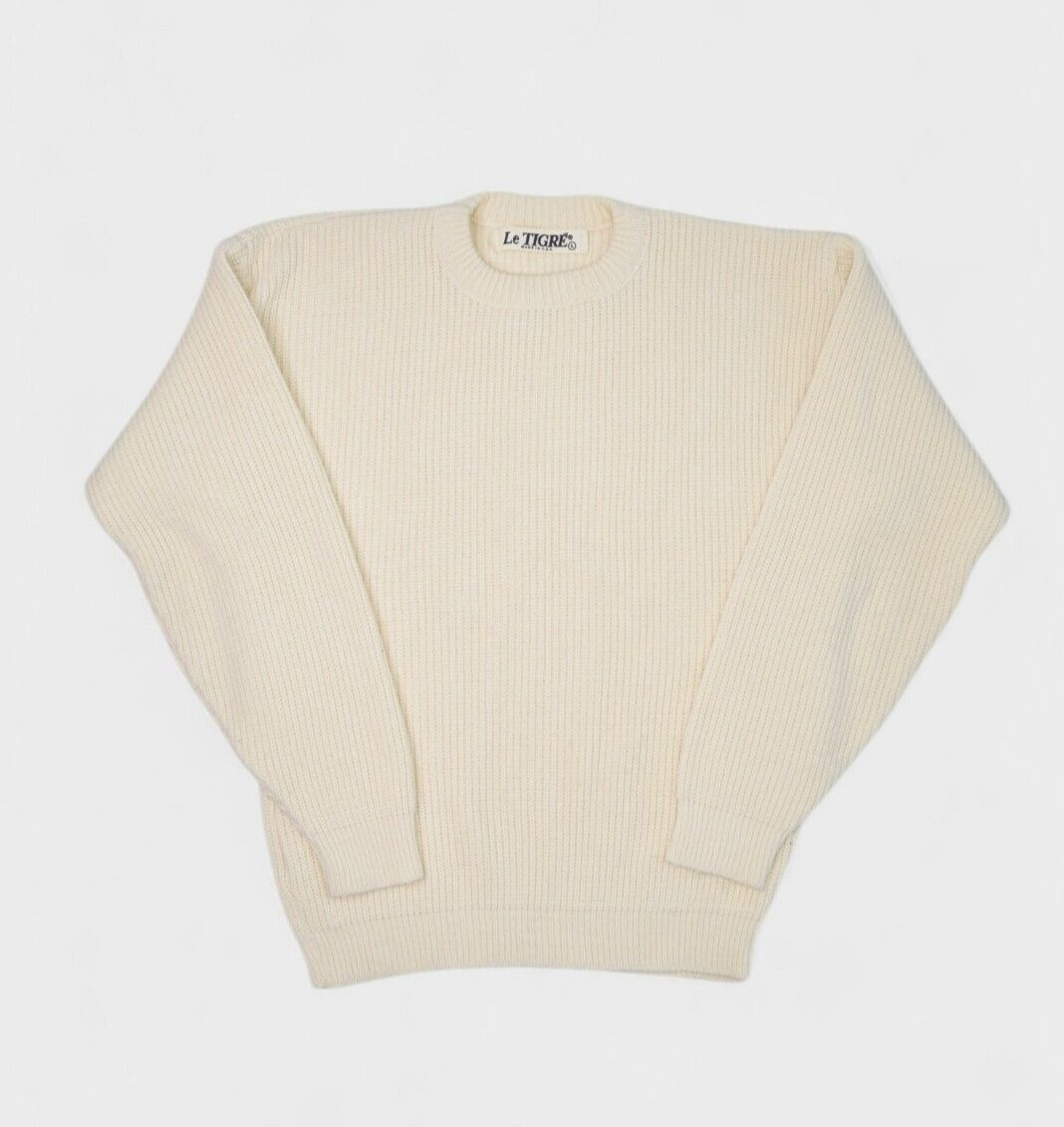 Vintage Le Tigre Sweater Mens Medium Crewneck Pullover Jumper Chunky Knit