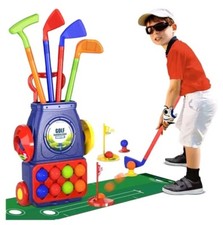 Toddler/Kids Golf Club Bag Set with 4 Clubs 10 Balls Quick Assembly Adjustable