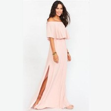 Pink Show Me Your Mumu Ruffled Hacienda Maxi Dress in Dusty Blush Crisp