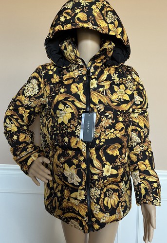 Baroque Garden Print Down Parka Jacket 