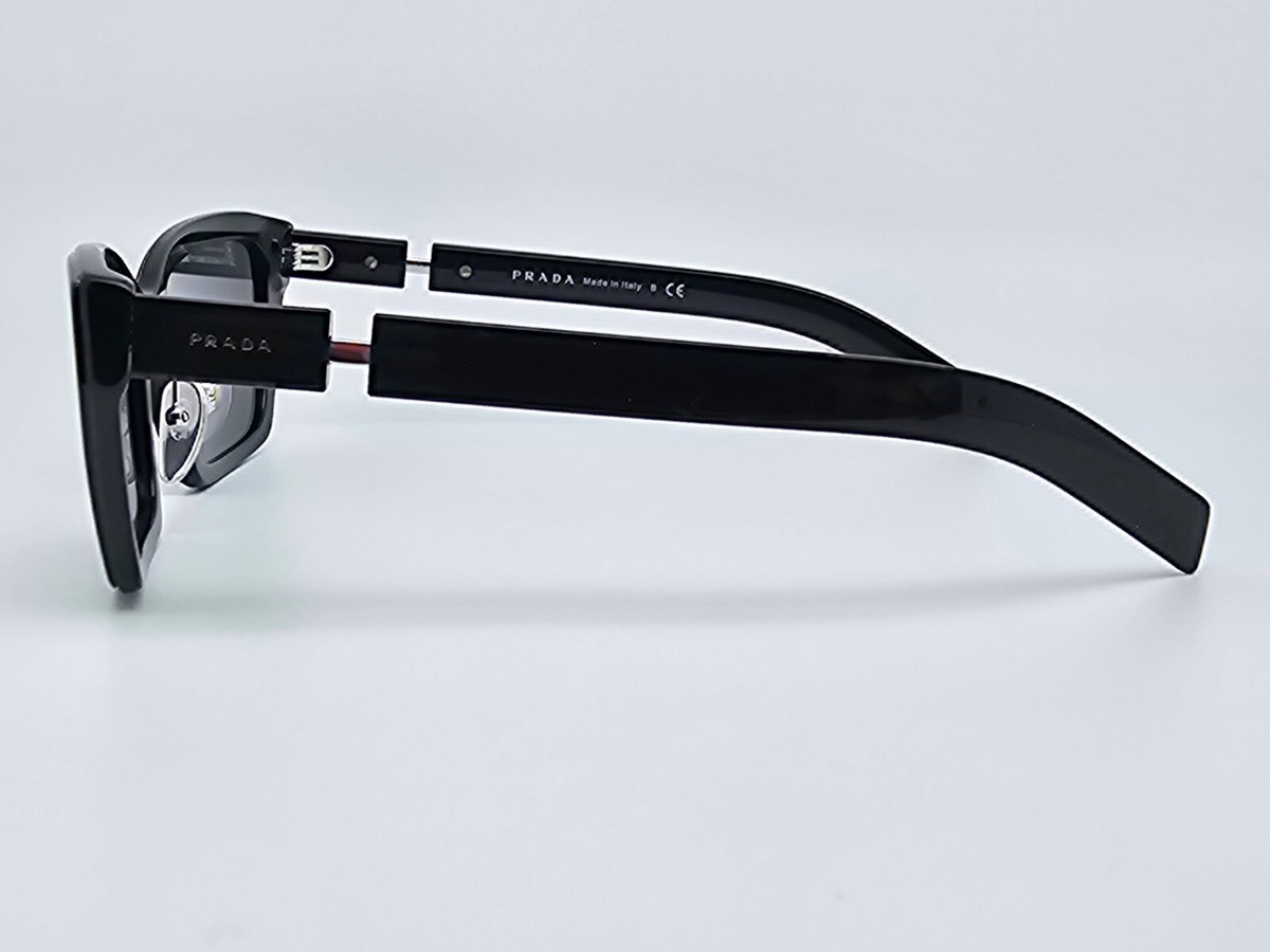 Prada SPR 14X 1AB-5S0 Black Frame Dark Grey Lens Sunglasses Italy 56-18-145