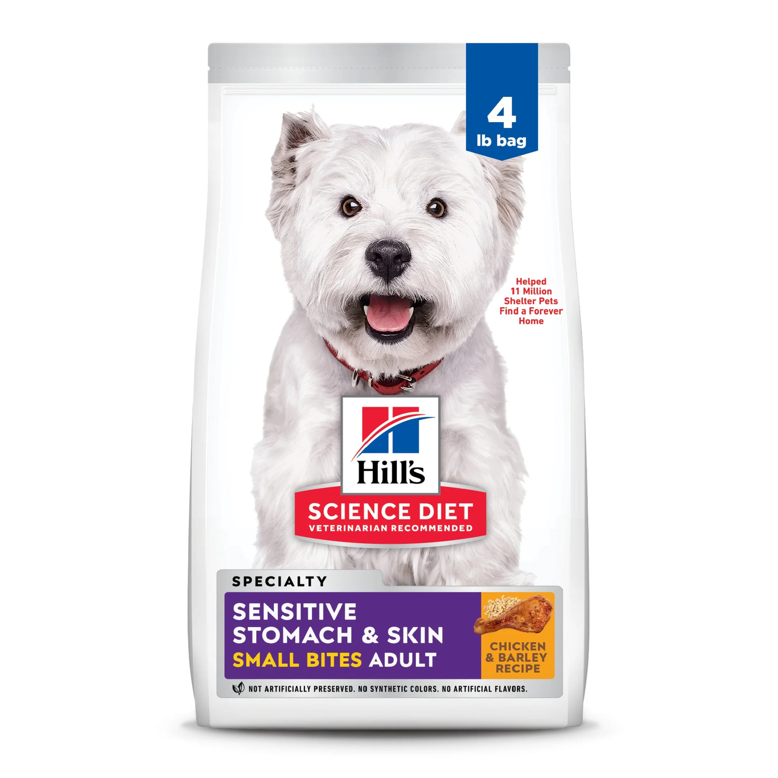 Sensitive Stomach & Skin Small Bites Chicken Dry Dog Food, 4