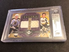 BECKETT RAY BOURQUE & JOHN BUCYK SIGNED 2006-07 ARTIFACTS TUNDRA TANDEMS PATCHES