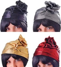 Flower Cloche Hat 1920s 30s Style Fancy Dress Accessory Mutli Metallic