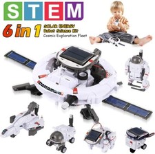 Pakoo STEM Toys Solar Robot Kit 6-in-1 Educational Science Kits Toys Solar Power