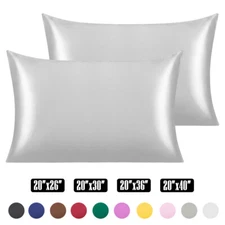 NTBAY Satin Pillowcases Ultra Soft Long Pillow Cases With Envelope Closure 2Pack