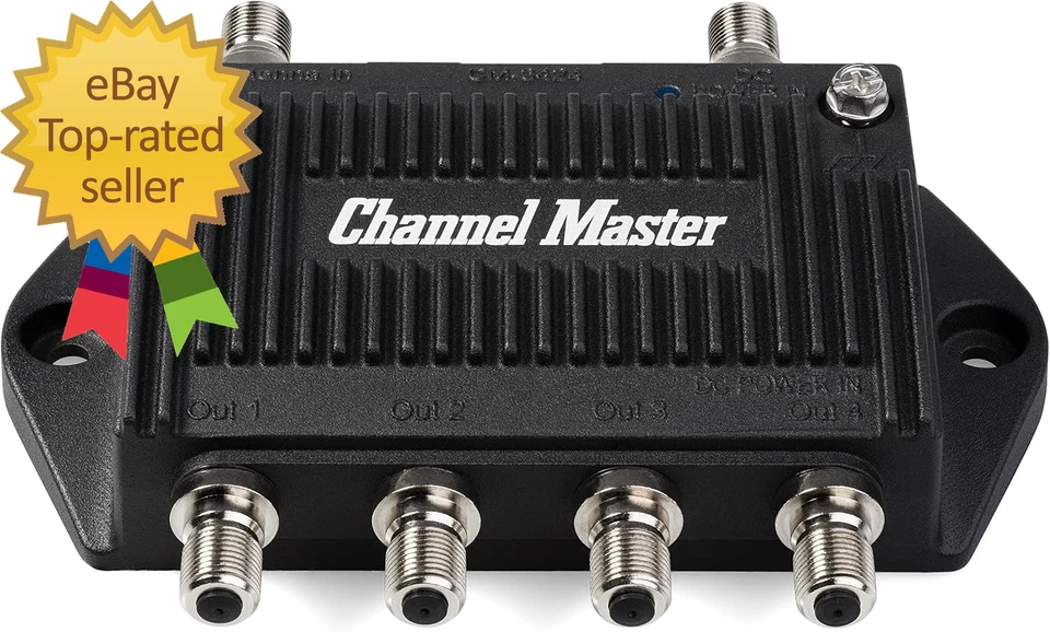 TV Antenna Booster 4-4-Port TV Antenna Distribution Amplifier Built-In LTE Filte - Image 2 of 4