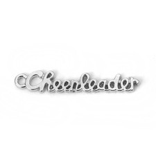 Cheerleader Word Charms Antique Silver Tone Metal 27 x 5 mm US Seller 701