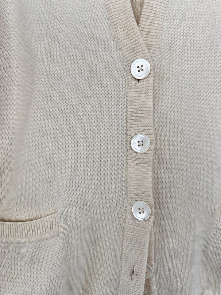 Cárdigan Suéter de Lana Academia Geek Secretaria Crema Cápsula Mujer’s M Foto 4 de 4