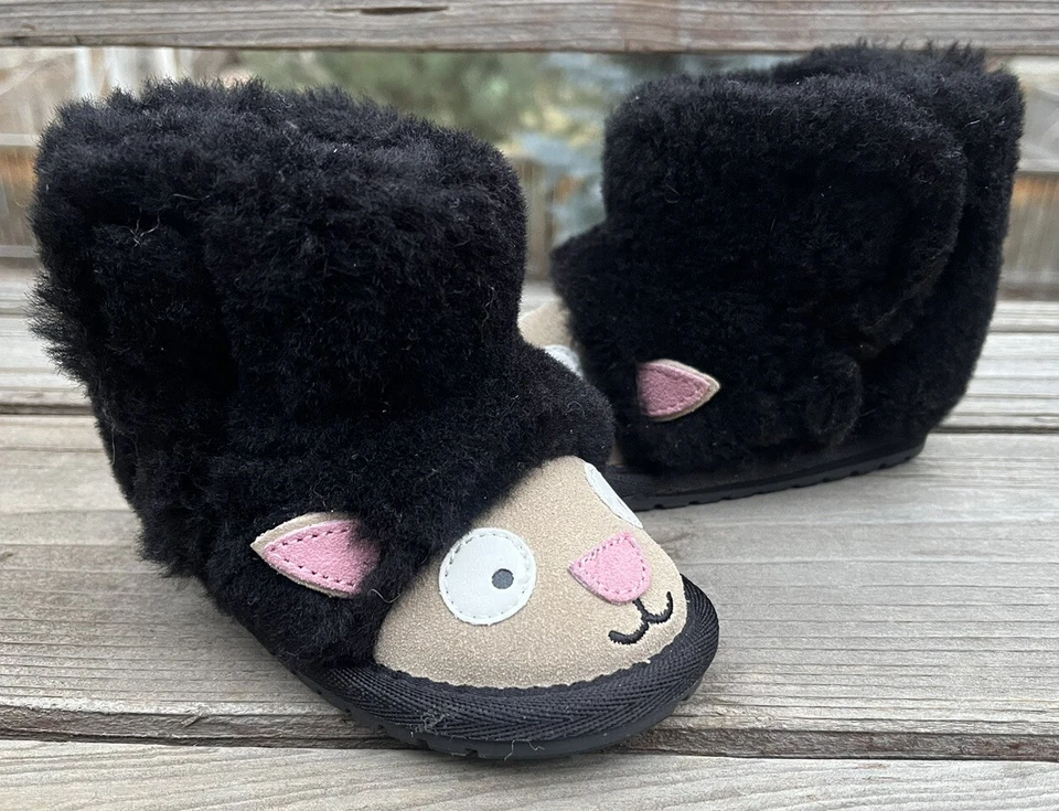 ¡Bonito! Botas EMU Australia Lamb Walker Infantil 6-12 Meses Lana Merino - Negras Foto 2 de 4