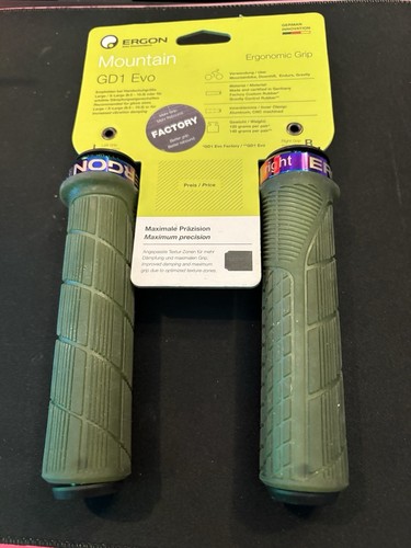 NEW - Ergon GD1 Evo Factory Frozen Grips Moss/Oil Slick - Picture 1 of 2