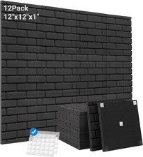 Sound Proof Foam Panels, 12 Pack Acoustic Panels 1" X 12" X 12" Sound Absorbing