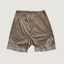 Vintage Satin Lace Shorts Women Lace Detail Antron Nylon Bloomers Slip on Size 6