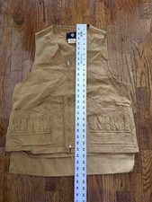 VTG Sears Field Tested Tan Zip Front Hunting Vest Outdoor Utility Size M