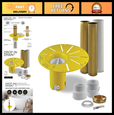 Freestanding Bathtub Drain Kit - DIY Rough-In System, Leak-Proof PVC & Brass Pip