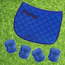 L-Sport Schabracke + Bandagen für Holzpferd oder Shetty ROYALBLAU