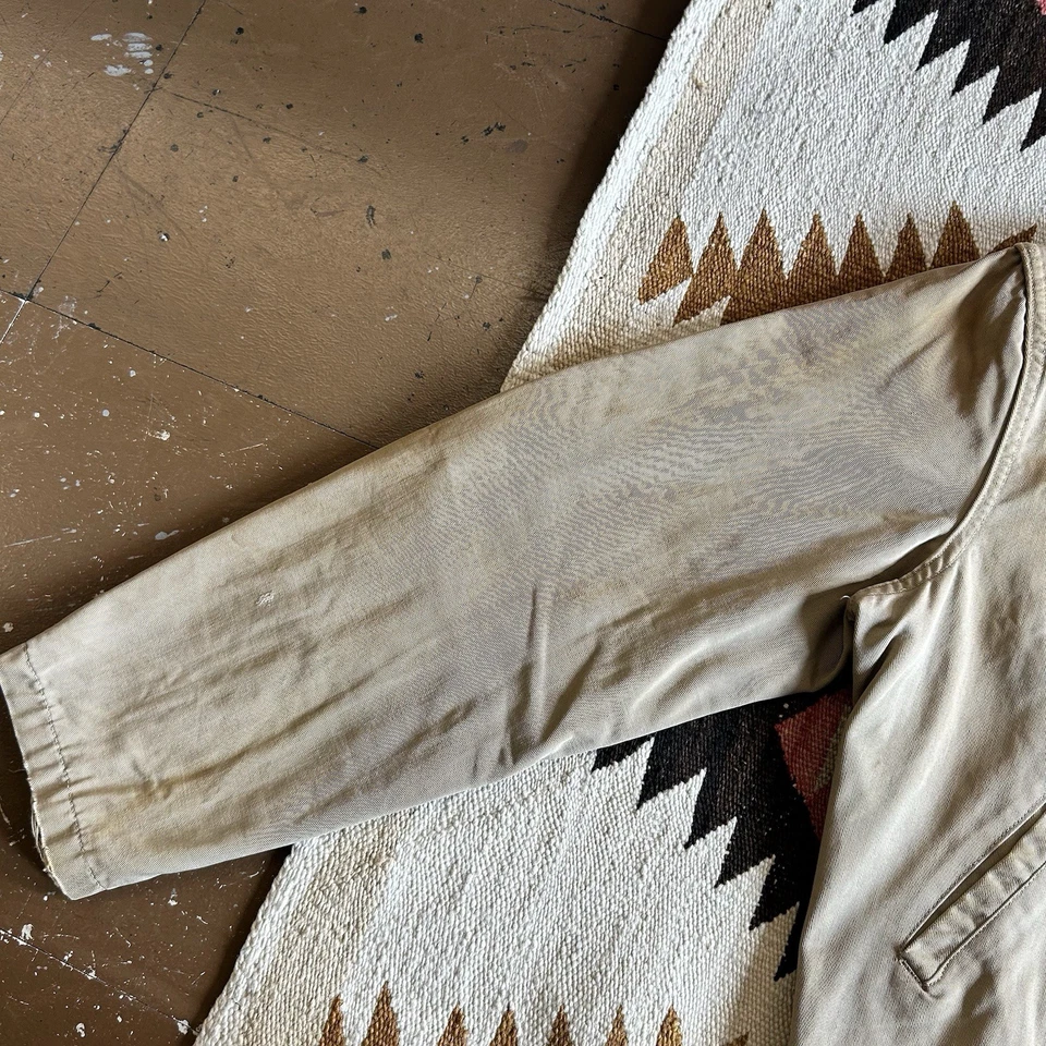 Chaqueta de Trabajo Vintage Años 40 50 Prueba A Prueba de Congelación Forrada Algodón Gab Sarga Talla S/M Foto 4 de 4