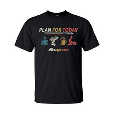 PLAN FOR DAY Snap-on T-Shirt - Singer Sided Printed Fitted Crew Neck