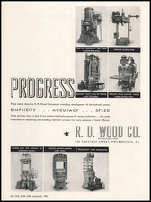 1936 R D Wood Company Philadelphia Photos Hydraulic Press Line Vintage Print Ad